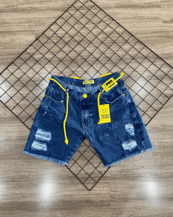 SHORTS JOGADOR JEANS BROW JEANS ( JEANS MANCHAS BRANCAS )