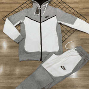 CONJUNTO NIKE TECH FLEECE CINZA / BRANCO