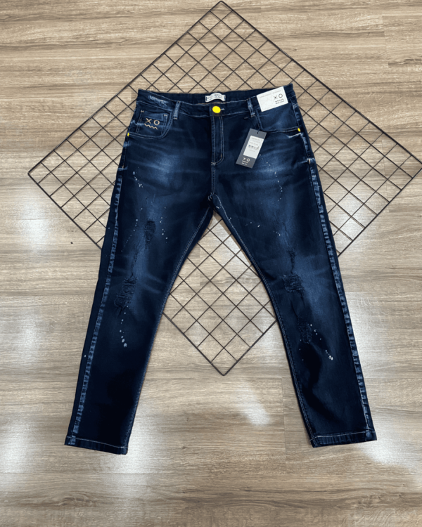 CALÇA JOGADOR BROW JEANS PRETA RASGADA
