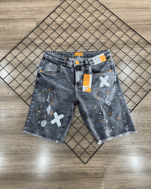 SHORTS JOGADOR JEANS BROW JEANS ( CINZA RISCADO )