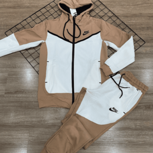 CONJUNTO NIKE TECH FLEECE BEGE E BRANCO