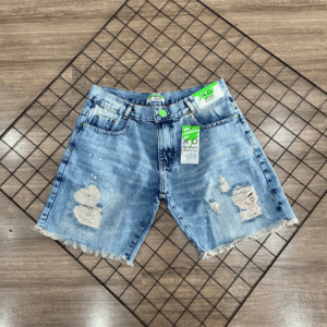 SHORTS JOGADOR JEANS BROW JEANS ( JEANS CLARO DESFIADO )