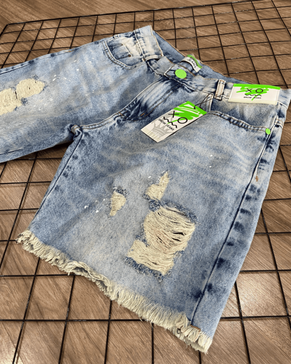 SHORTS JOGADOR JEANS BROW JEANS ( JEANS CLARO DESFIADO ) - Image 3