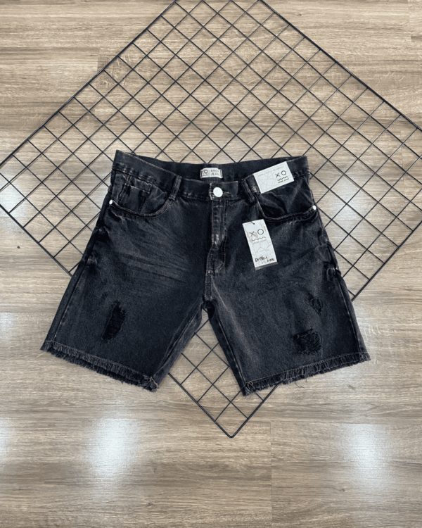 SHORTS JOGADOR JEANS BROW JEANS ( PRETO DESFIADO )