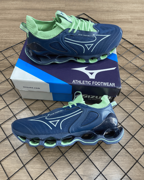 MIZUNO WAVE PROPHECY 14 AZUL COM VERDE - Imagem 2