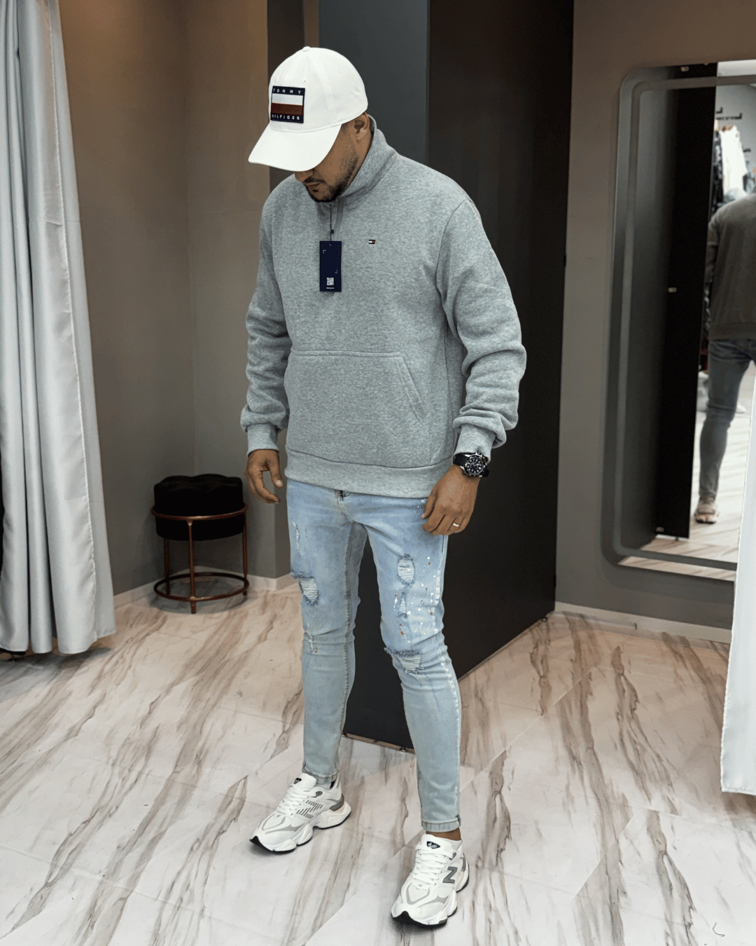 BLUSA MOLETOM TOMMY CINZA 9085 - Imagem 4