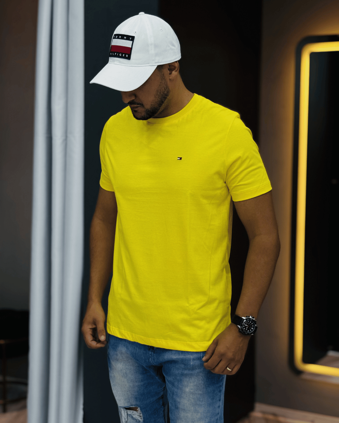 T-SHIRT TOMMY BASICA AMARELA 7075 - Imagem 3